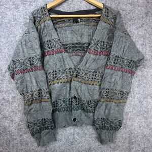 Vintage Urban Renewal Cardigan Sweater Mens Large Gray Nordic Heritage Cabincore